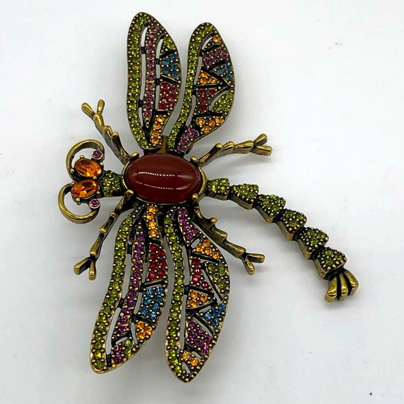 Heidi Daus Swarovski Crystal dragonfly brooch